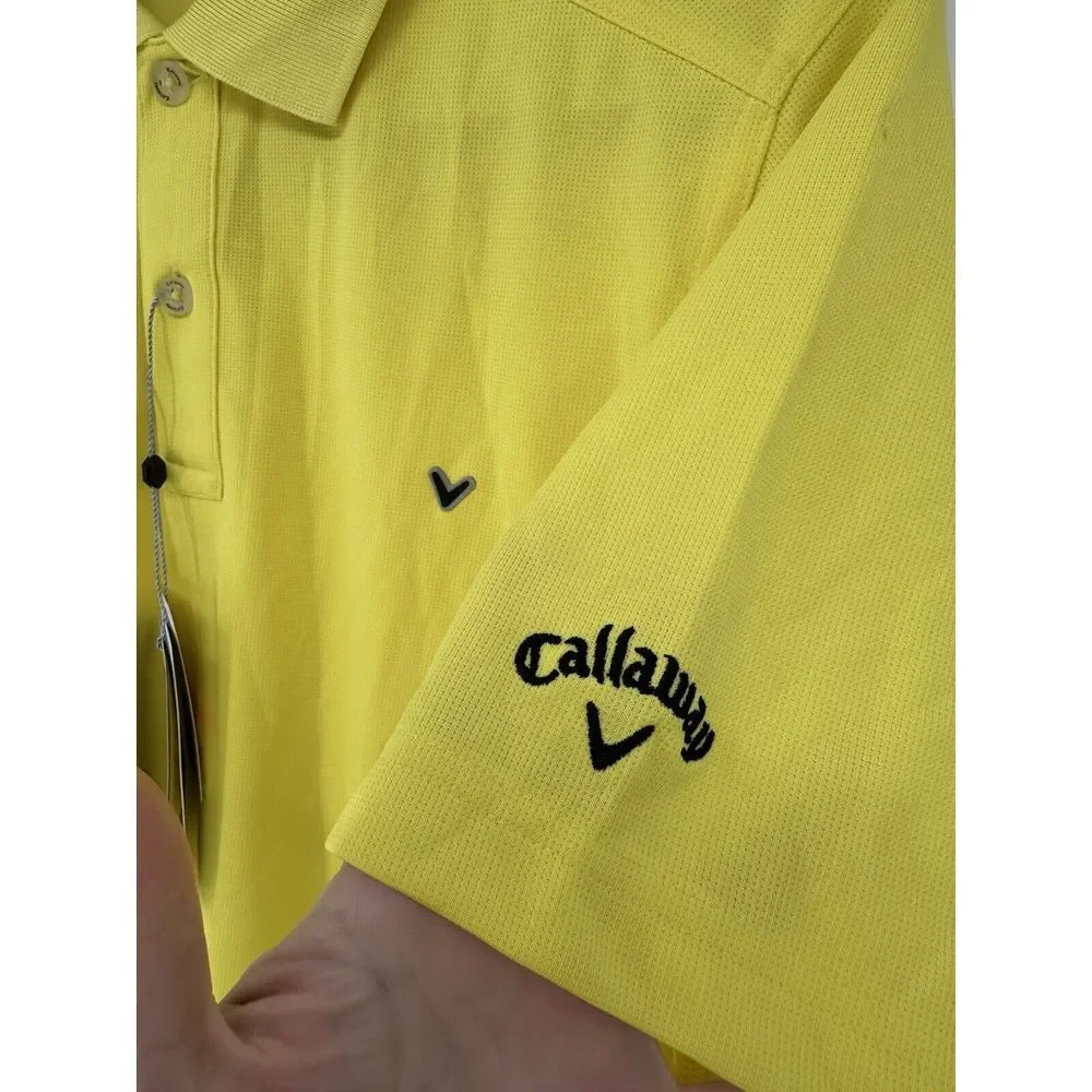 Callaway Opti-Dri Yellow Men's Golf‎ Polo Shirt Size Small Collared Short Sleeve